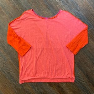 LOFT Color Block button up back top
